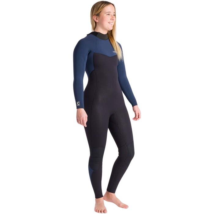 2024 C-Skins Womens NuWave Surflite 5/4/3mm Back Zip Wetsuit C-NSL54WBZ - Black / Bluestone / Cool Green